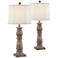 Forty West Ray Washed Walnut Table Lamps Set of 2