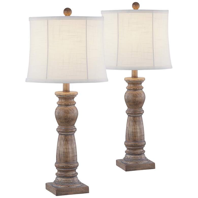 Image 1 Forty West Ray Washed Walnut Table Lamps Set of 2