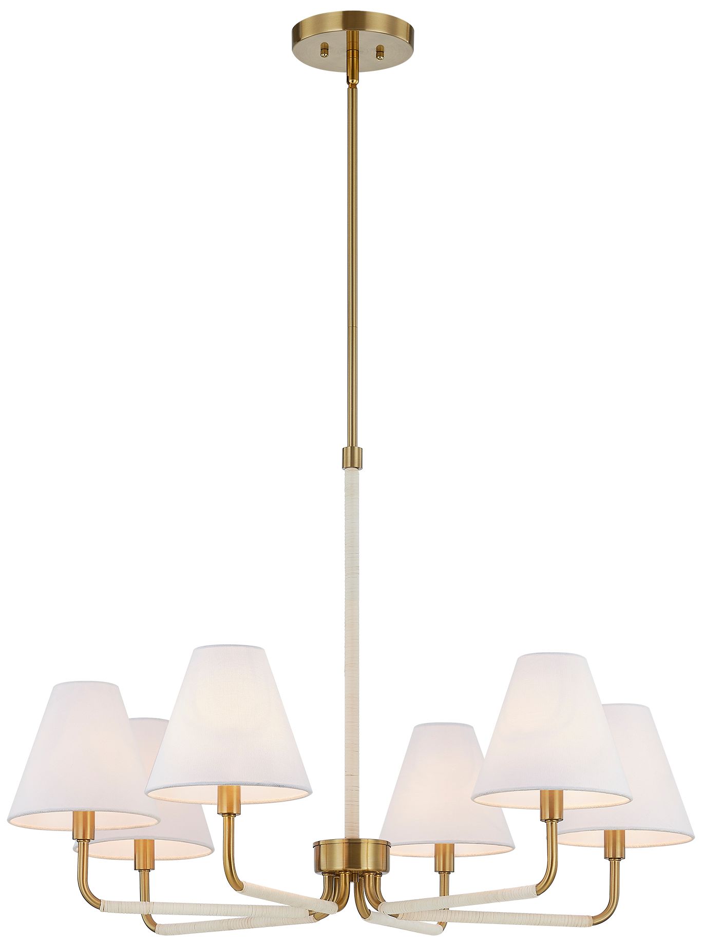 Image 2 Forty West Remi 32x22.25" Metal + Rattan Chandelier more views