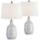 Forty West Remington Blue Gray Ceramic Table Lamps Set of 2