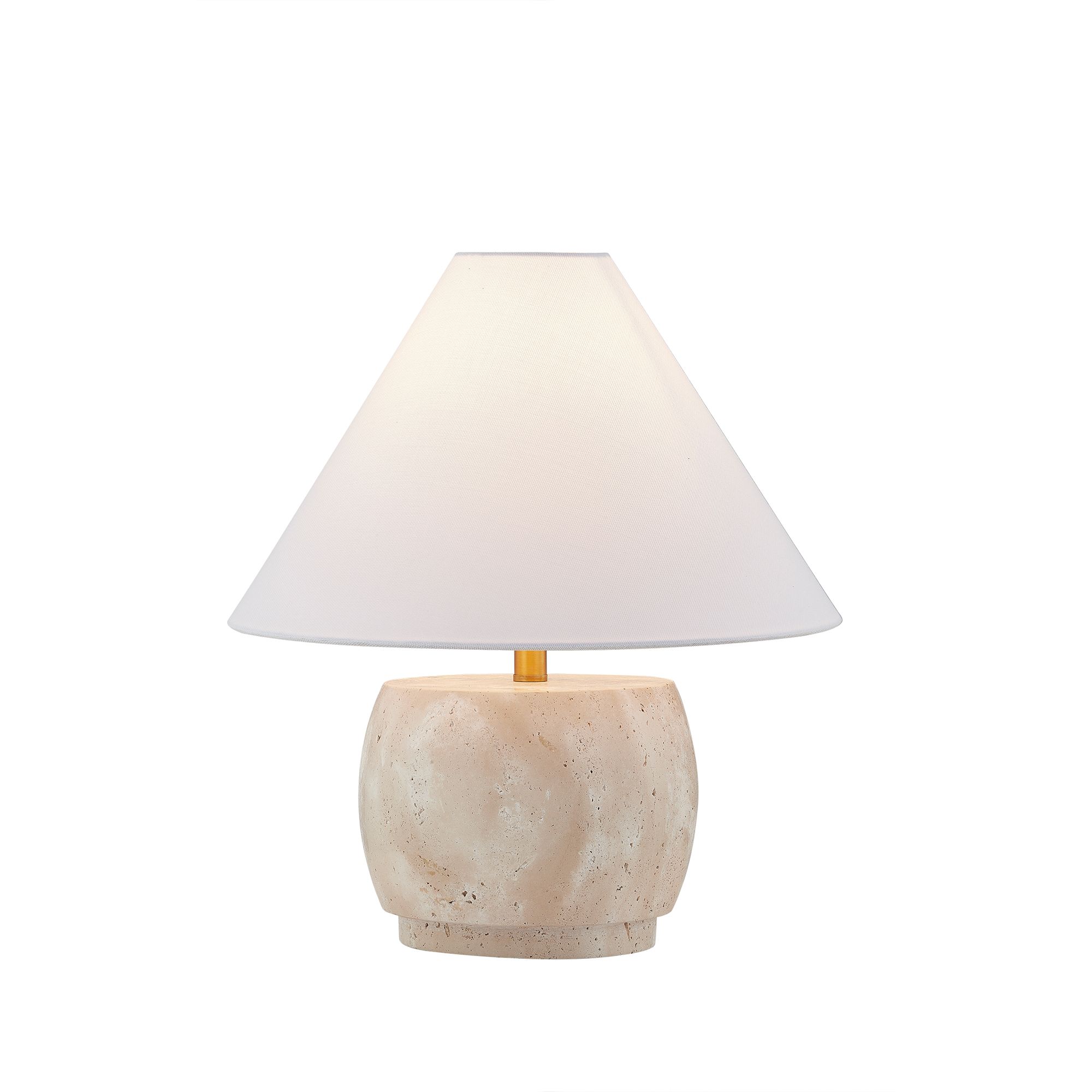 Image 2 Forty West Reno 16" Travertine Table Lamp, Beige more views