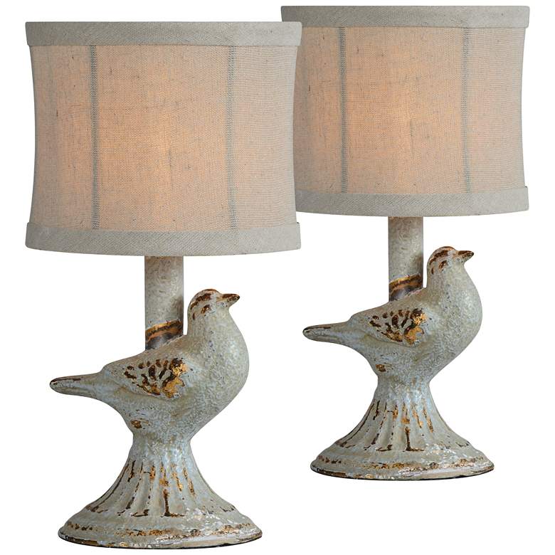Image 1 Forty West Robin Blue 12" High Accent Table Lamps Set of 2