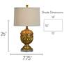 4_Forty West Roland Distressed Gold Urn Table Lamps Set of 2 more views