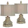 Forty West Roma Distressed Blue Accent Table Lamps Set of 2