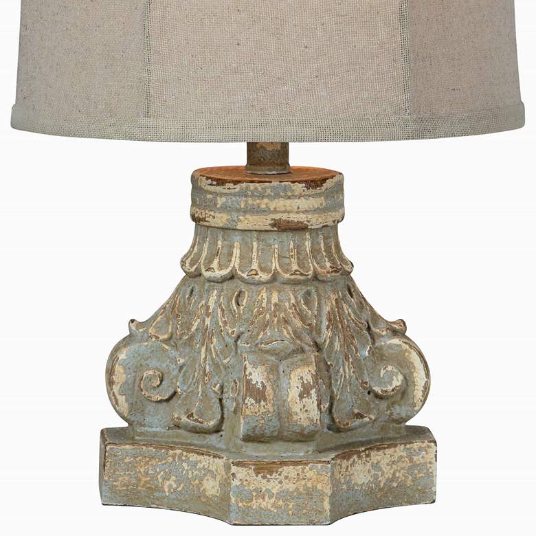 Image 3 Forty West Roma Distressed Blue Accent Table Lamps Set of 2 more views