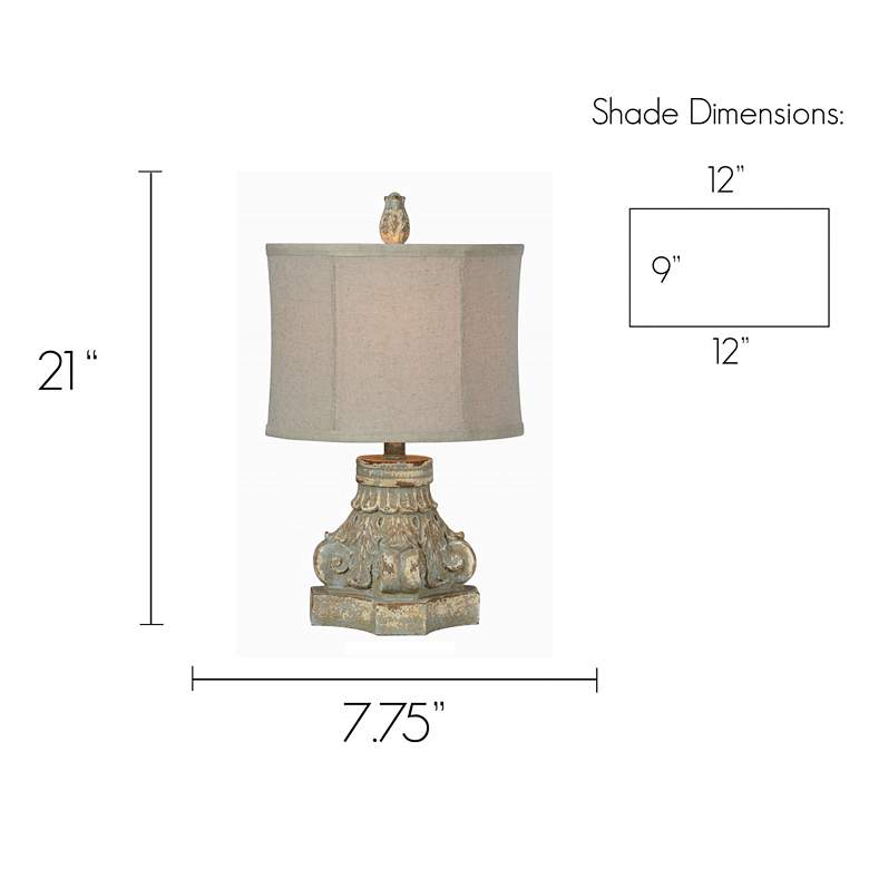 Image 4 Forty West Roma Distressed Blue Accent Table Lamps Set of 2 more views