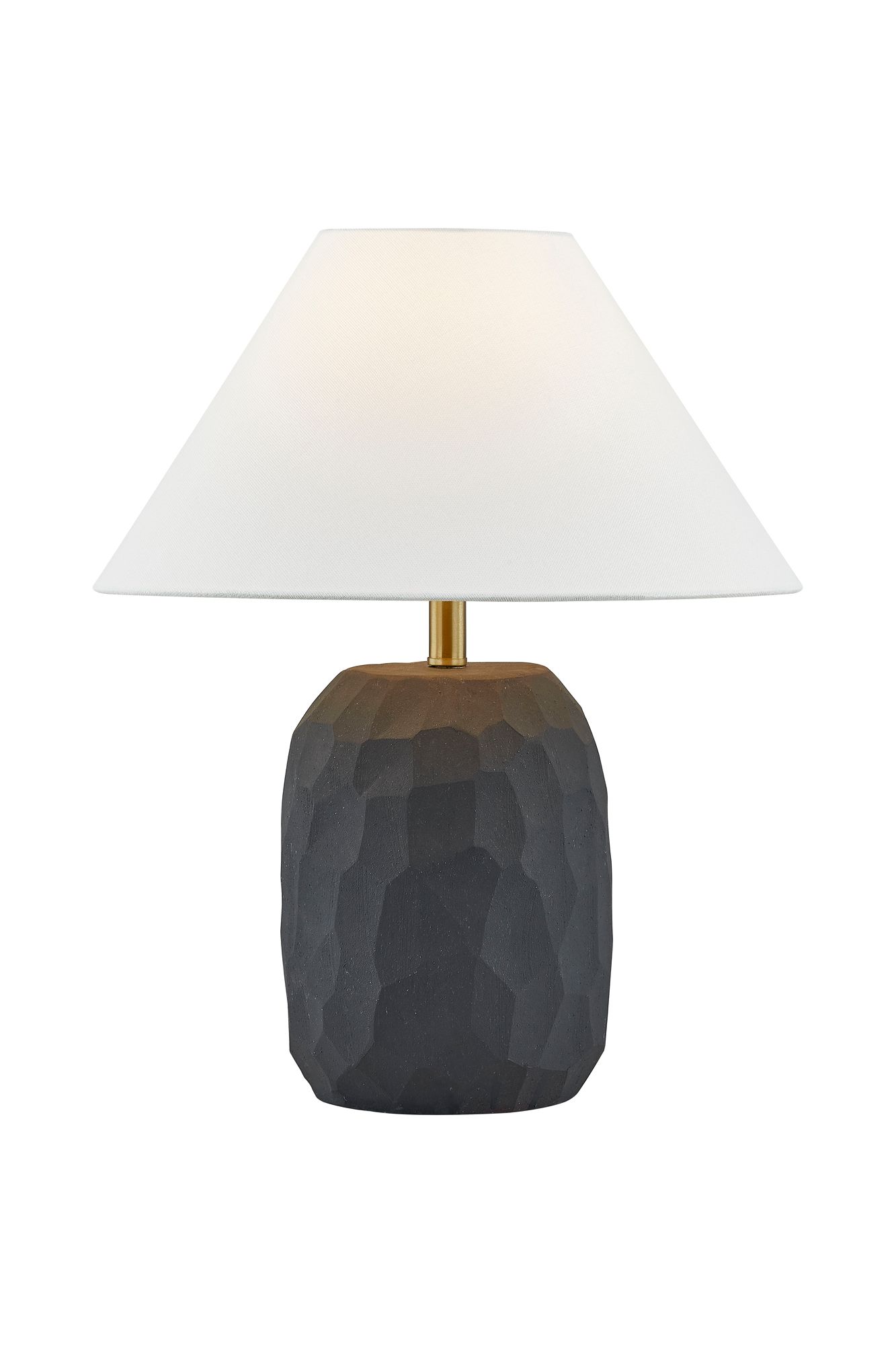 Image 2 Forty West Roman 17" Matte Black Faceted Ceramic Table Lamp more views
