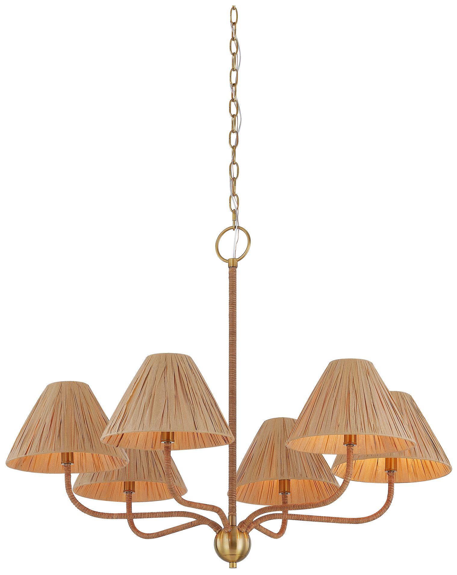 Image 2 Forty West Rosalie 33.5x26" Metal and Rattan Chandelier more views