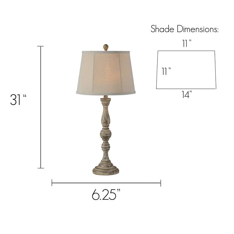 Image 4 Forty West Rosie 30 1/2" Distressed Faux Wood Table Lamps Set of 2 more views