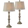 Forty West Rosie Distressed Wood-Look Table Lamps Set of 2