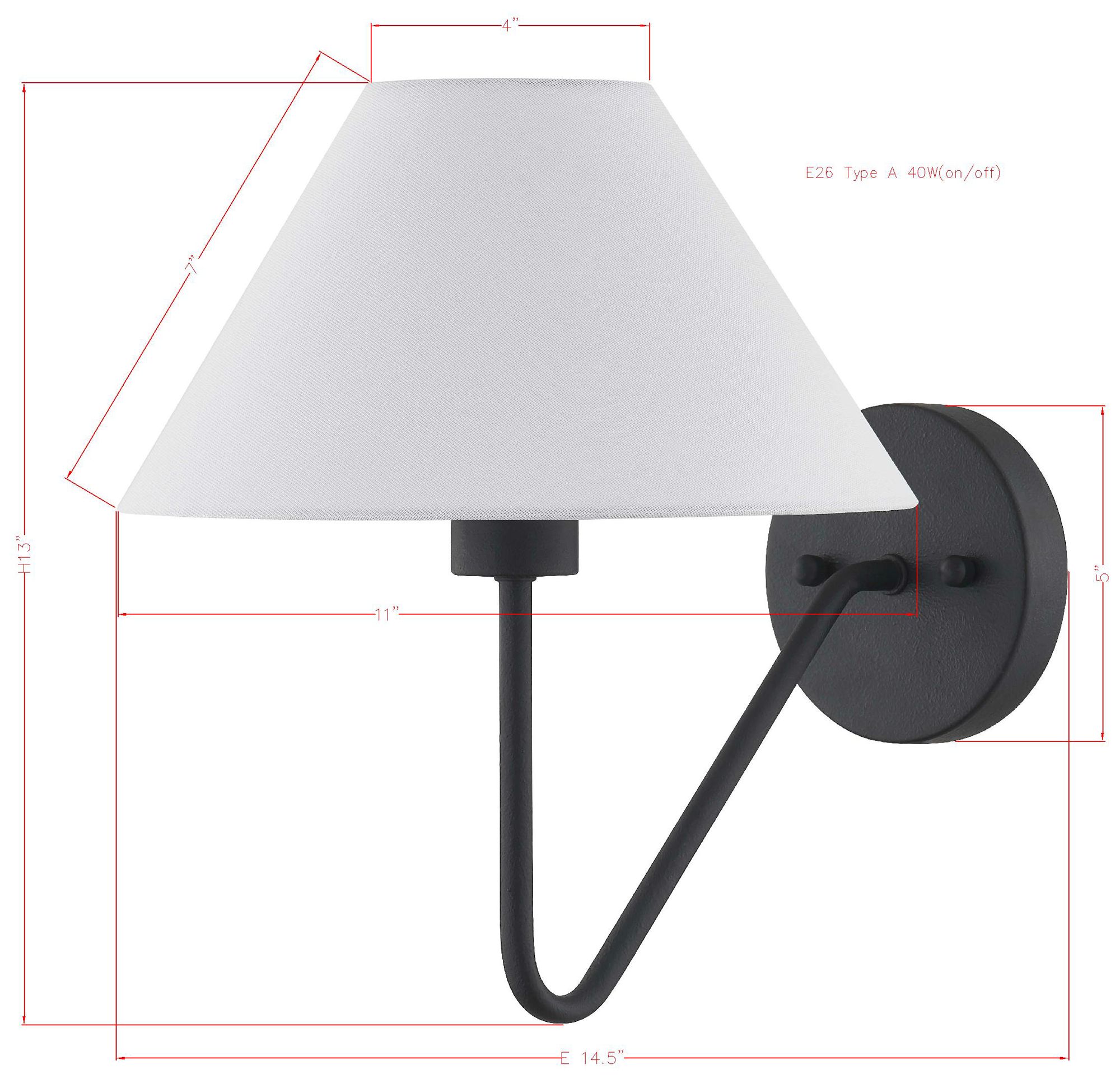 Thumbnail3 of Forty West Rowan 11x13" Metal Plug-in Sconce more views