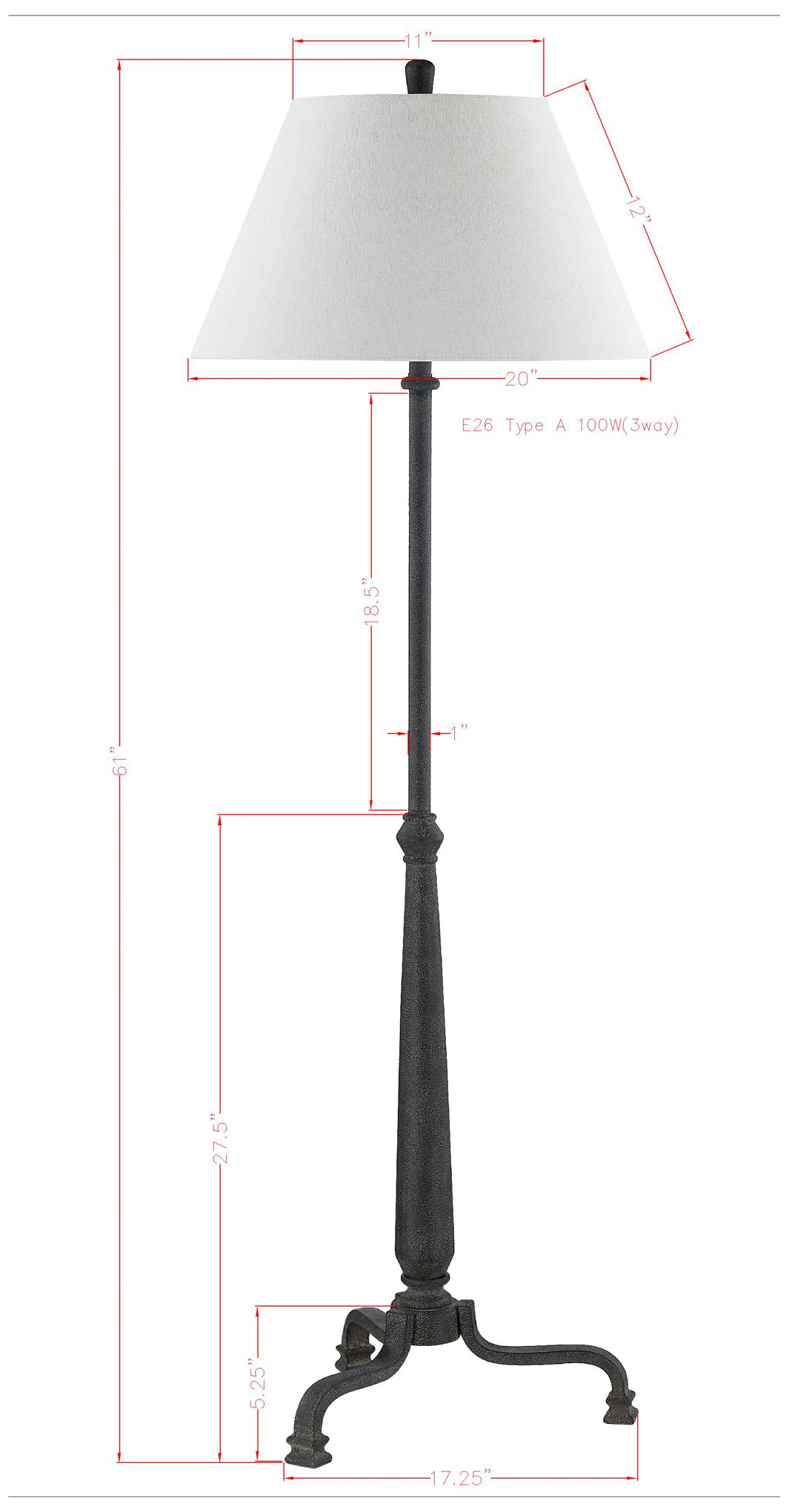 Image 3 Forty West Rudy 64" Resin + Iron Floor Lamp more views