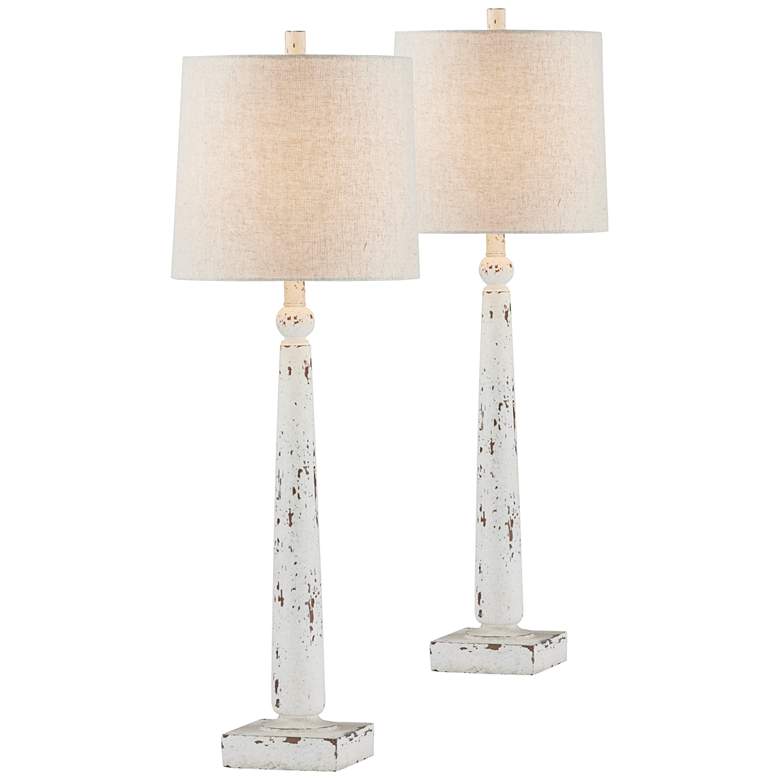 Image 2 Forty West Sabrina White Buffet Table Lamps Set of 2