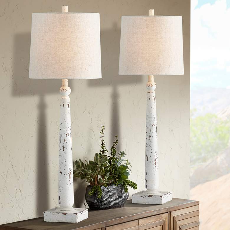 Image 1 Forty West Sabrina White Buffet Table Lamps Set of 2