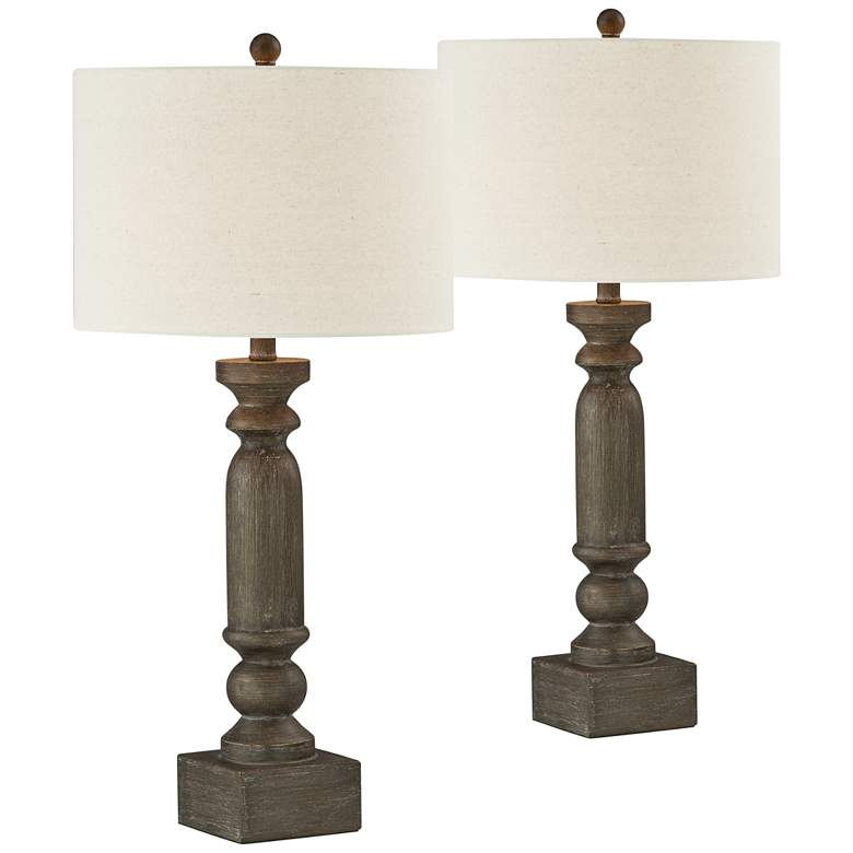 Image 1 Forty West Sawyer Washed Walnut Table Lamps Set of 2