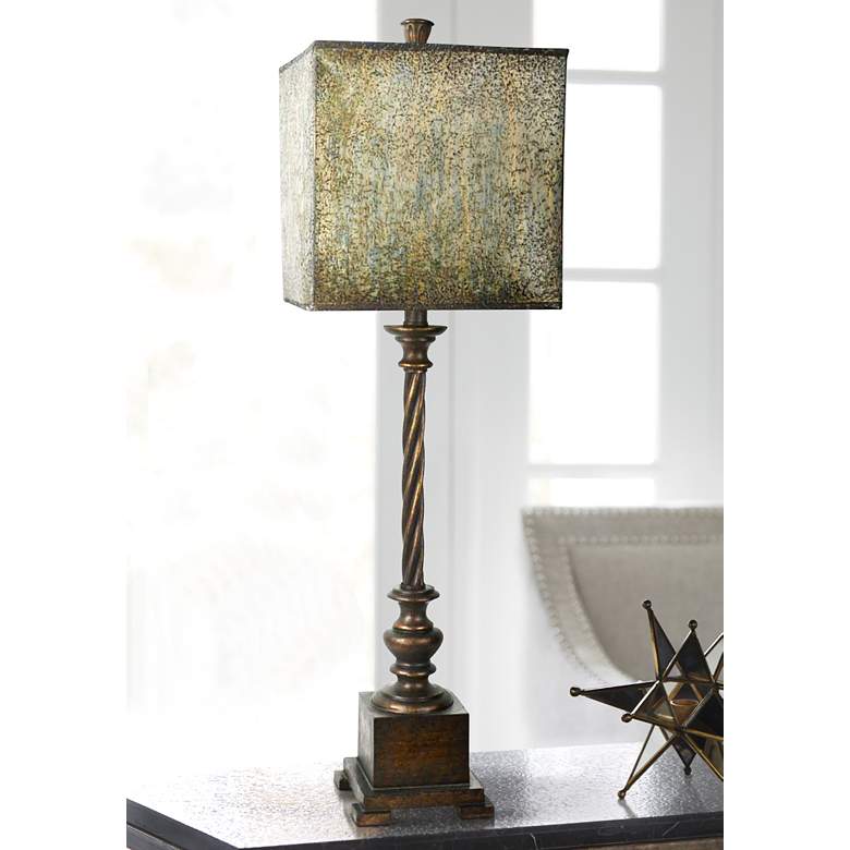 Image 1 Forty West Scott Metallic Bronze Twist Candlestick Buffet Lamp