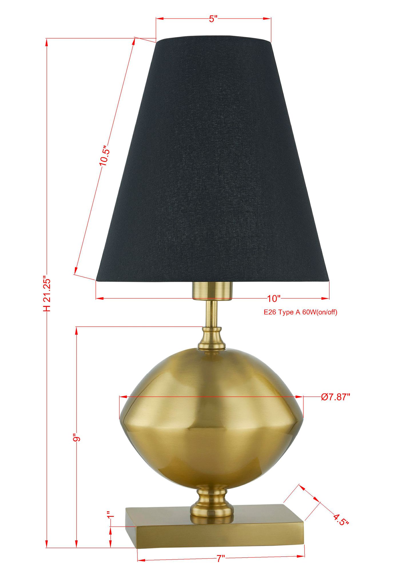 Image 3 Forty West Selma 21" Metal Table Lamp with Black Shade, Antique Brass more views