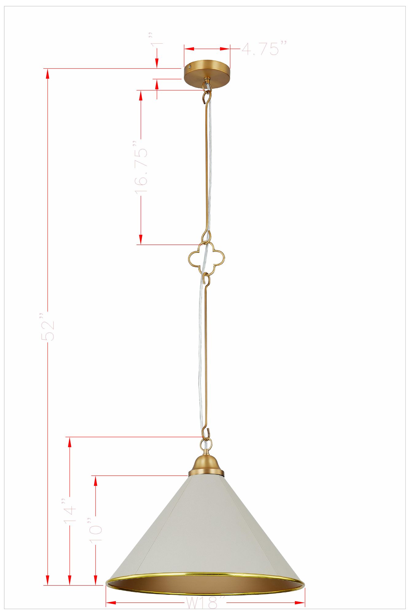 Image 4 Forty West Serena 18x14" Metal and Leather Pendant more views