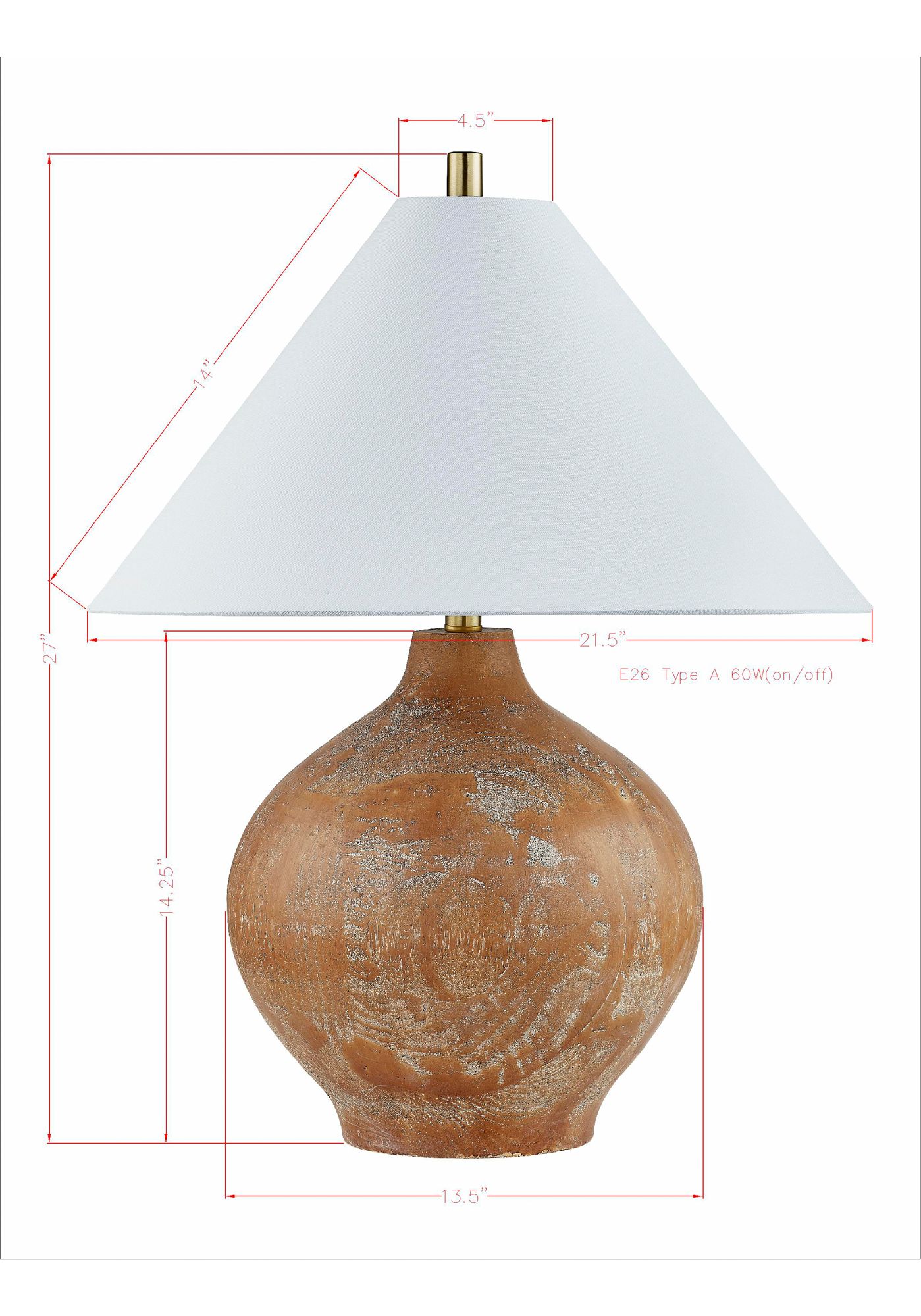 Image 3 Forty West Serenity 27" Golden Brown Faux Wood Table Lamp more views