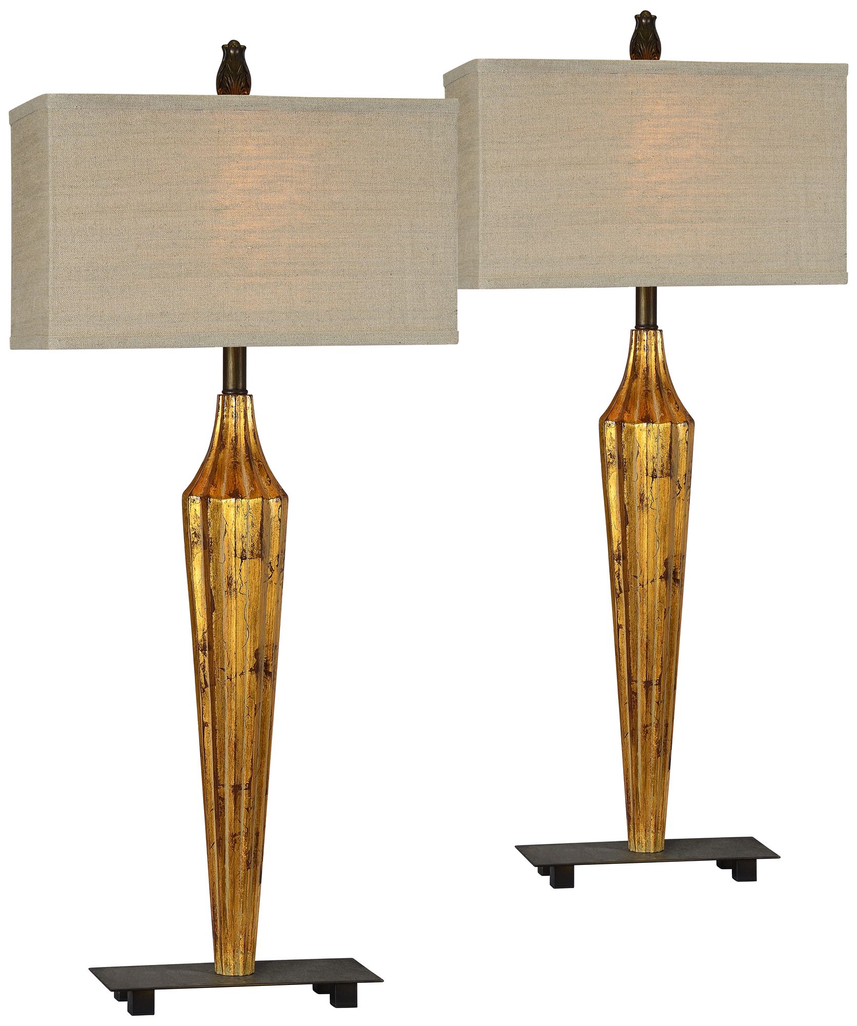 Forty West Slayton Gold Leaf Table Lamps Set of 2 526P0 Lamps Plus