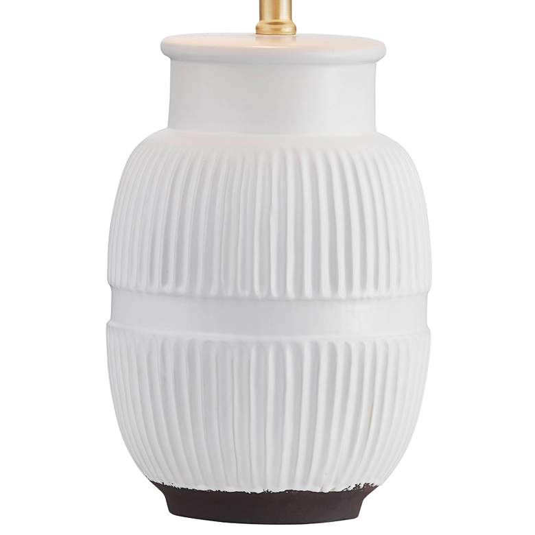 Image 4 Forty West Sorren 26" White Ribbed Ceramic Table Lamps Set of 2 more views