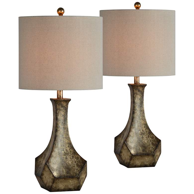 Image 1 Forty West Stacy Antique Silver Leaf Table Lamps Set of 2