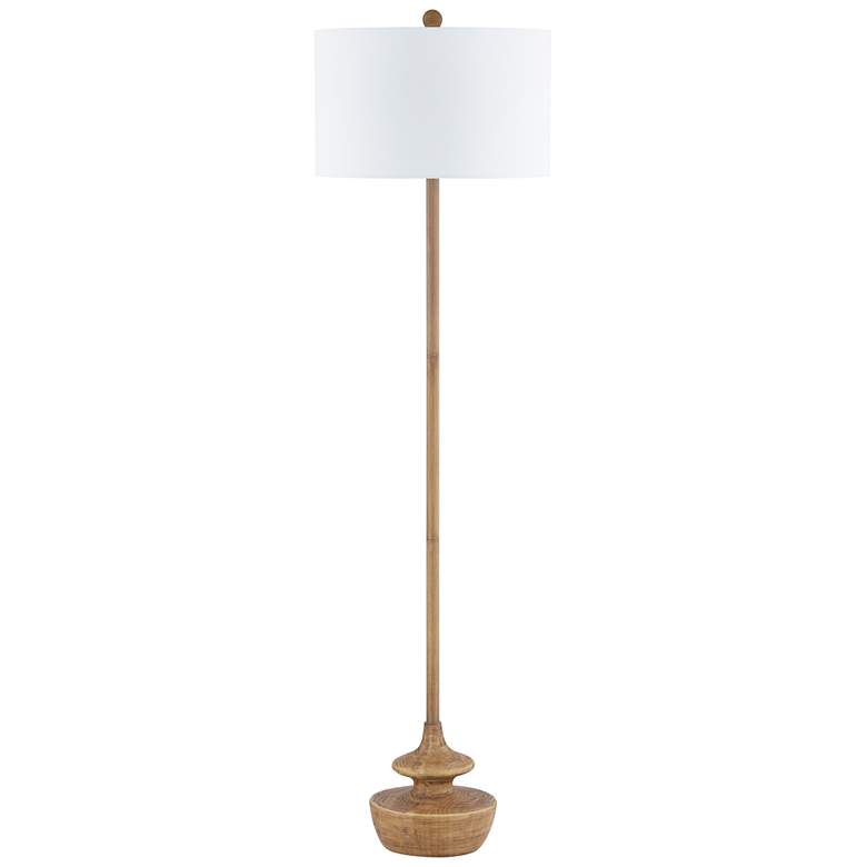 Image 1 Forty West Stokes 64 1/2" Faux Wood Modern Stick Floor Lamp