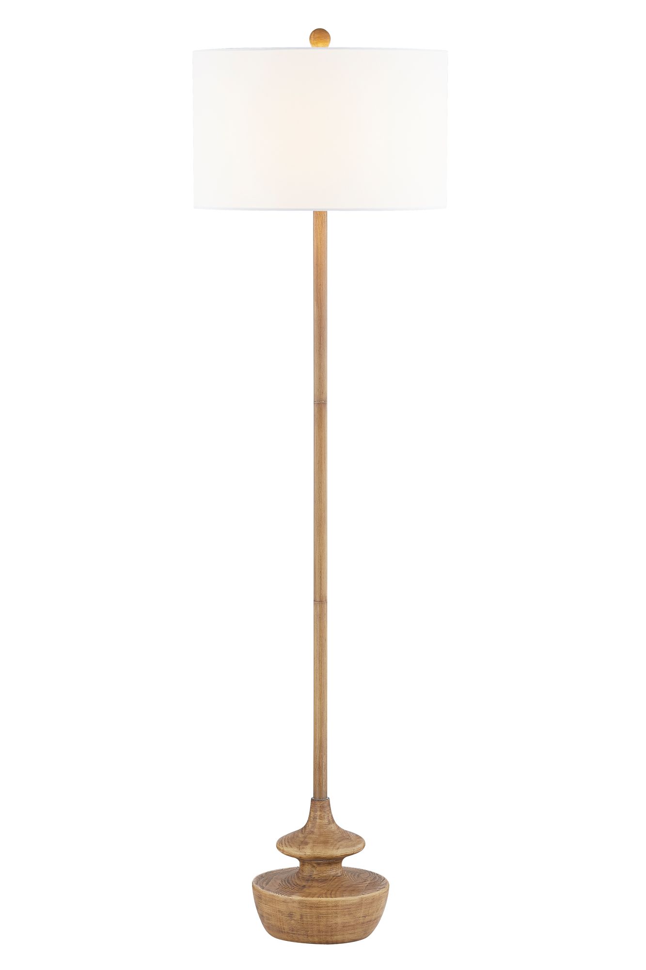 Image 2 Forty West Stokes 64 1/2" Faux Wood Modern Stick Floor Lamp more views