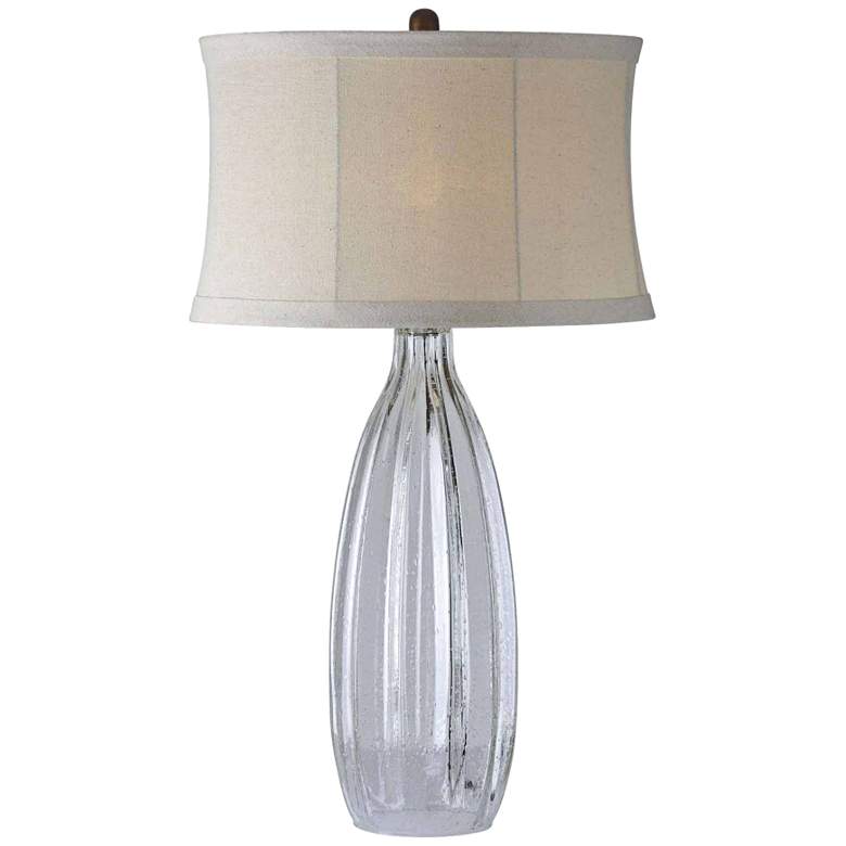 Image 1 Forty West Summer Clear Hand-Blown Seedy Glass Jug Table Lamp