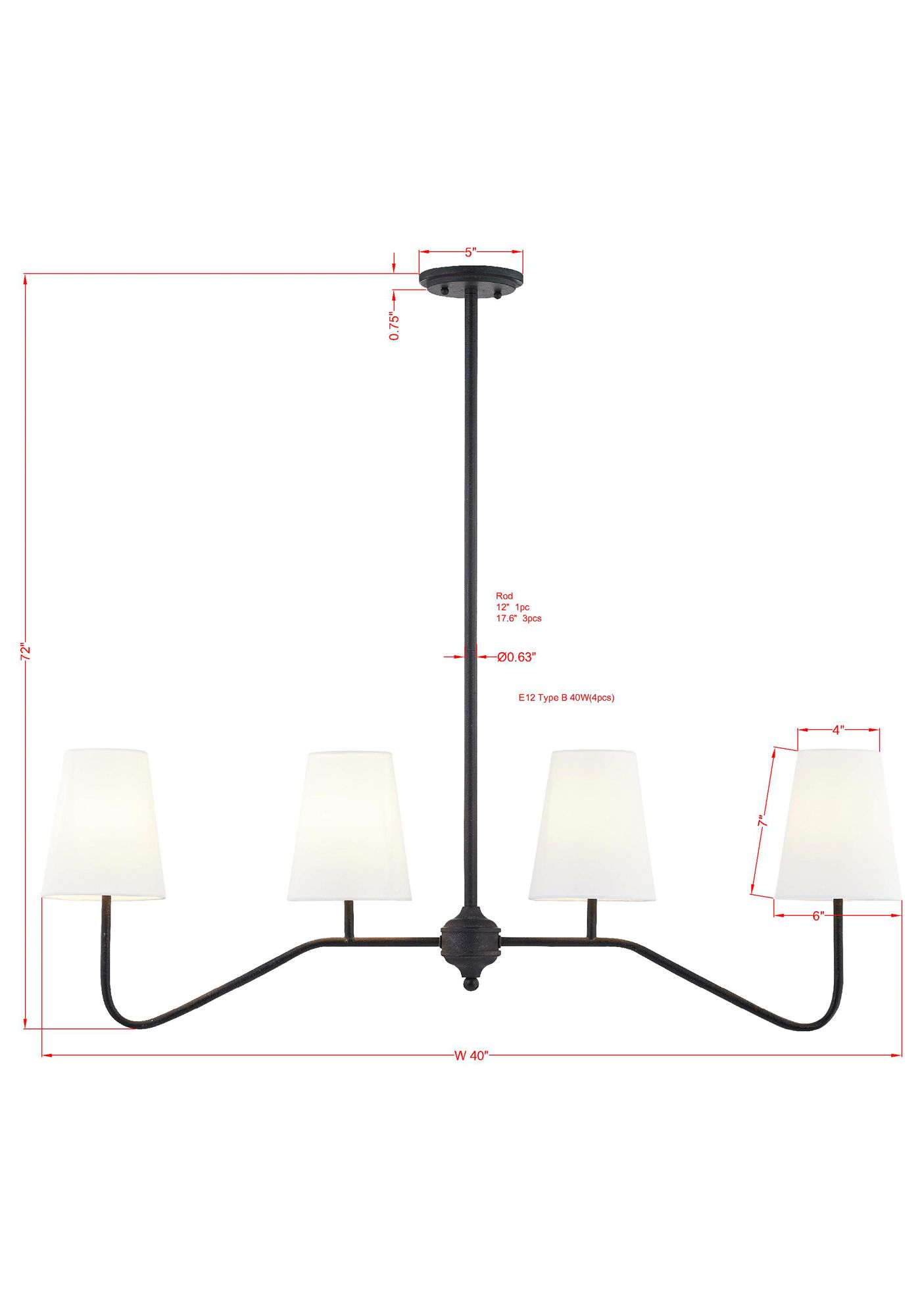 Image 3 Forty West Summit 40x35" Metal Chandelier more views