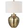 Forty West Sydney 27" Antique Brass Hammered Metal Table Lamp