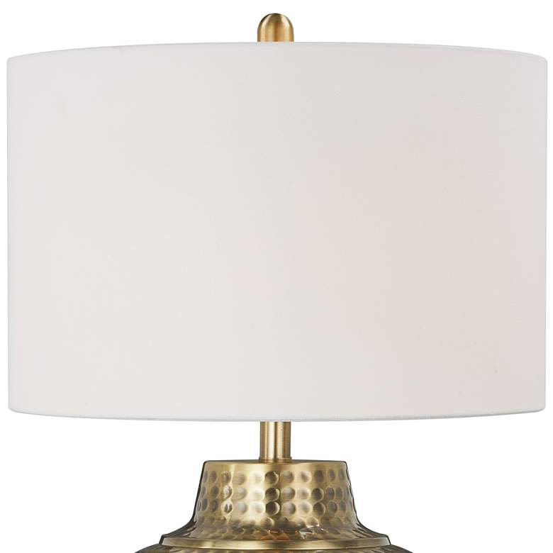 Image 4 Forty West Sydney 27" Antique Brass Hammered Metal Table Lamp more views