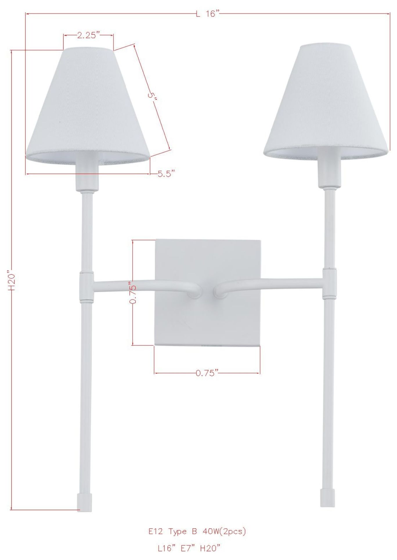 Image 3 Forty West Tara 16x20" Metal 2-Light Sconce more views