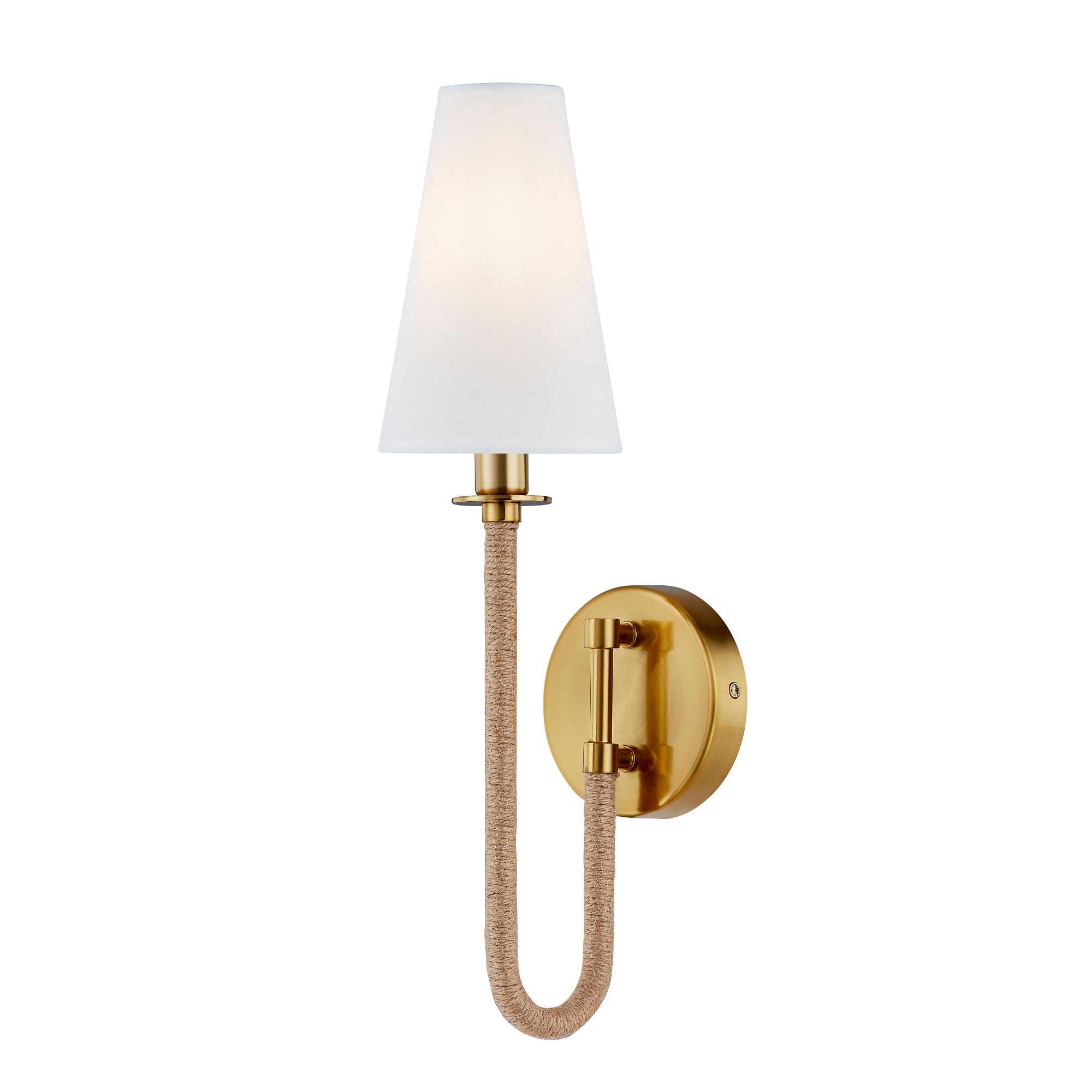 Image 2 Forty West Tatum 4.75x19" Metal and Rattan Plug-in Sconce more views