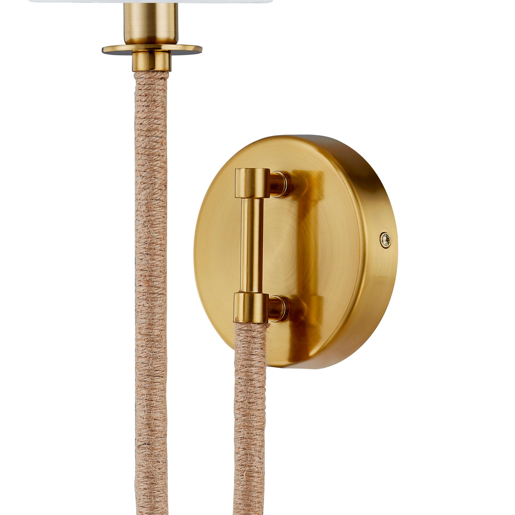 Image 4 Forty West Tatum 4.75x19" Metal and Rattan Plug-in Sconce more views