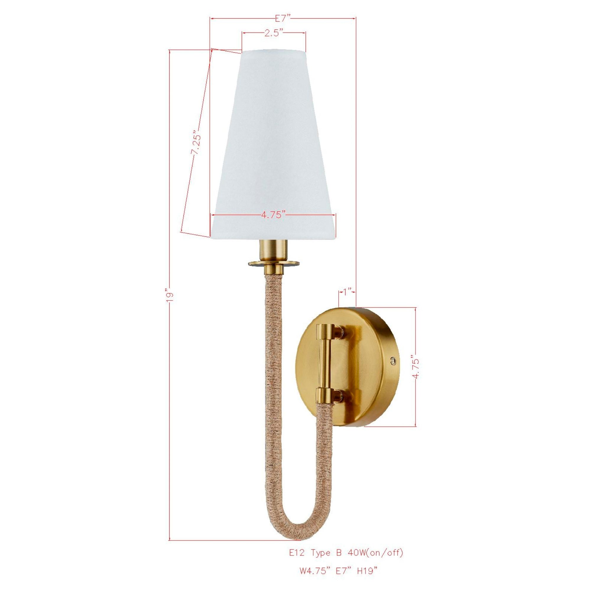 Image 5 Forty West Tatum 4.75x19" Metal and Rattan Plug-in Sconce more views