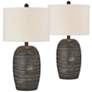 Forty West Teddy 24 1/2" Rustic Black Accent Table Lamps Set of 2