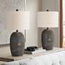 Forty West Teddy 24 1/2" Rustic Black Accent Table Lamps Set of 2