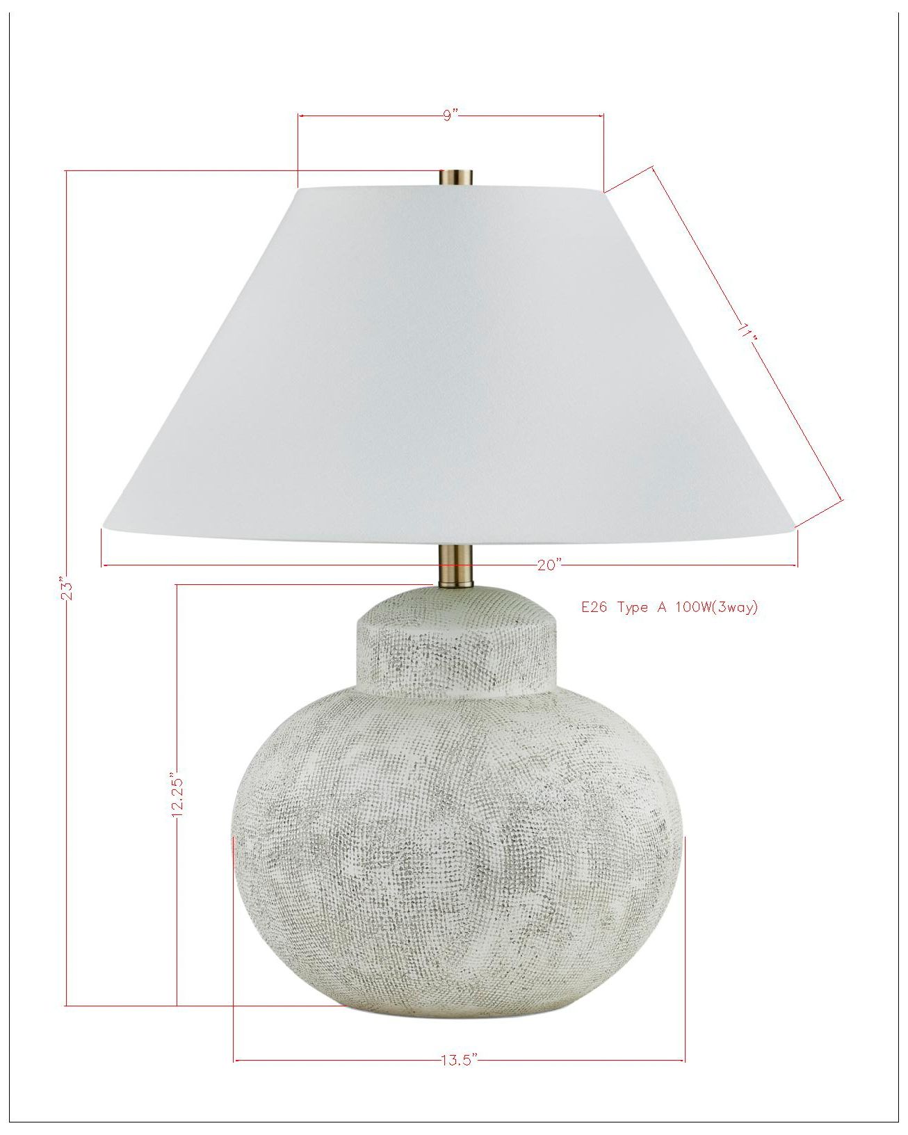 Image 3 Forty West Temple 23" High Textured White-Gray Table Lamp more views
