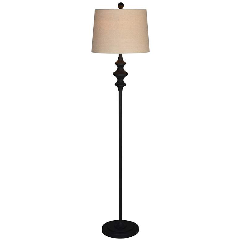 Image 2 Forty West Thaddeus 61" Rustic Black Metal Floor Lamp