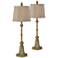 Forty West Tiffany Cream Gold 32" High Buffet Table Lamps Set of 2