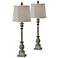 Forty West Tilly 32" High Blue And Gold Buffet Table Lamps Set of 2