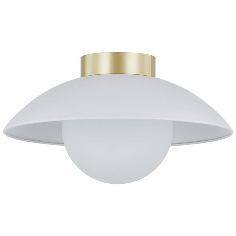Image 1 Forty West Troy 14.5x8" Metal and Glass Flush Mount Fixture
