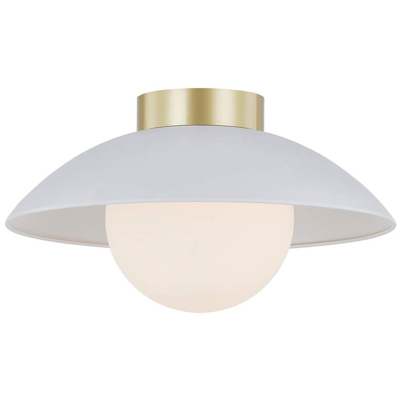 Image 2 Forty West Troy 14.5x8" Metal and Glass Flush Mount Fixture more views