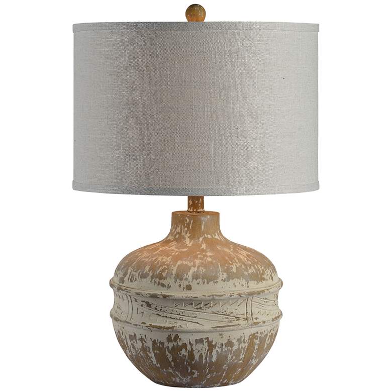 Image 1 Forty West Tupelo Distressed Cream Table Lamp