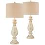 Forty West Twyla 30 1/2" High Distressed White Table Lamps Set of 2