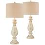 Forty West Twyla Distressed White Table Lamps Set of 2