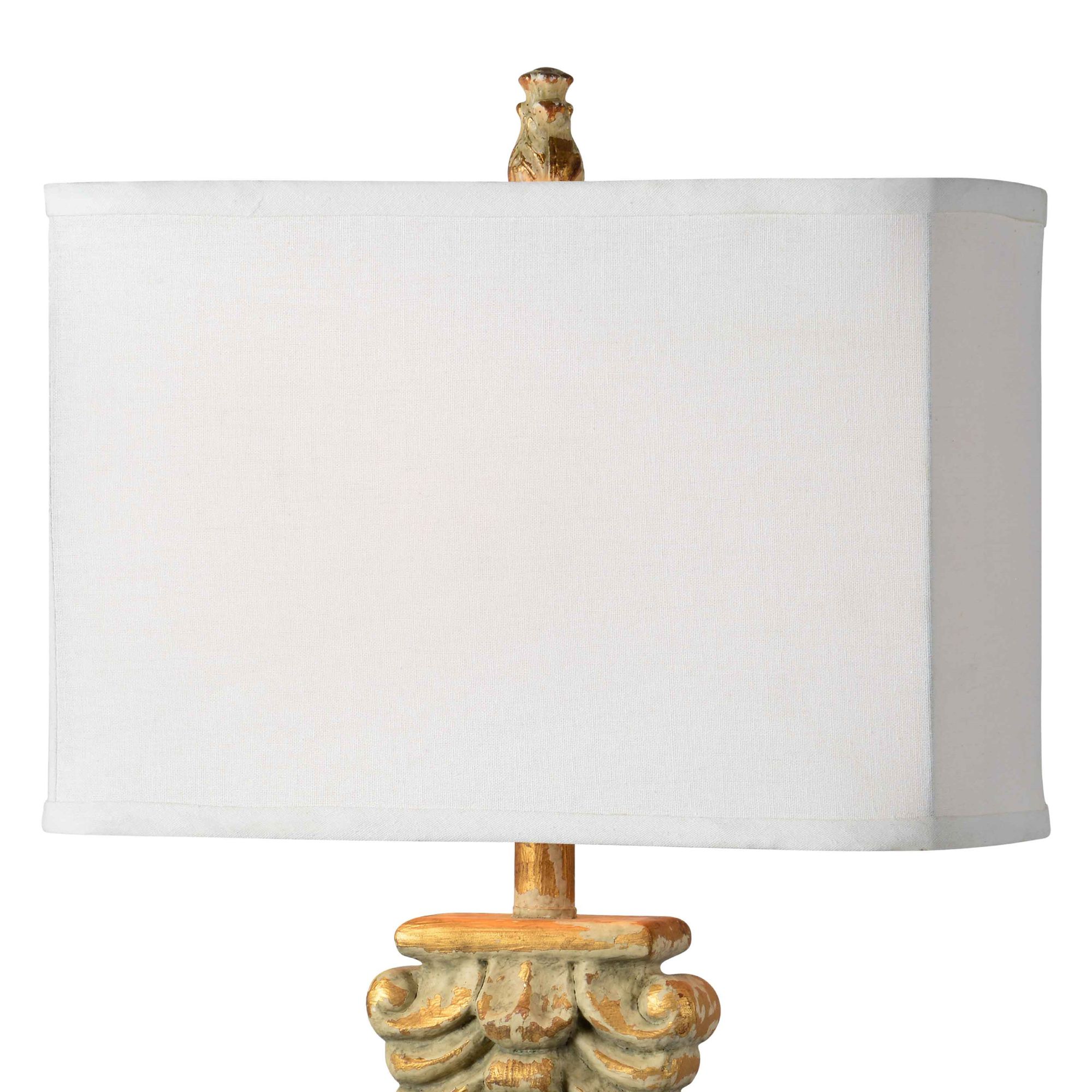 Forty West Vaughn Fleur de Lis Distressed Gold Table Lamps Set of 2