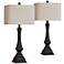 Forty West Vincent 31" Traditional Distressed Black Lamps Set of 2