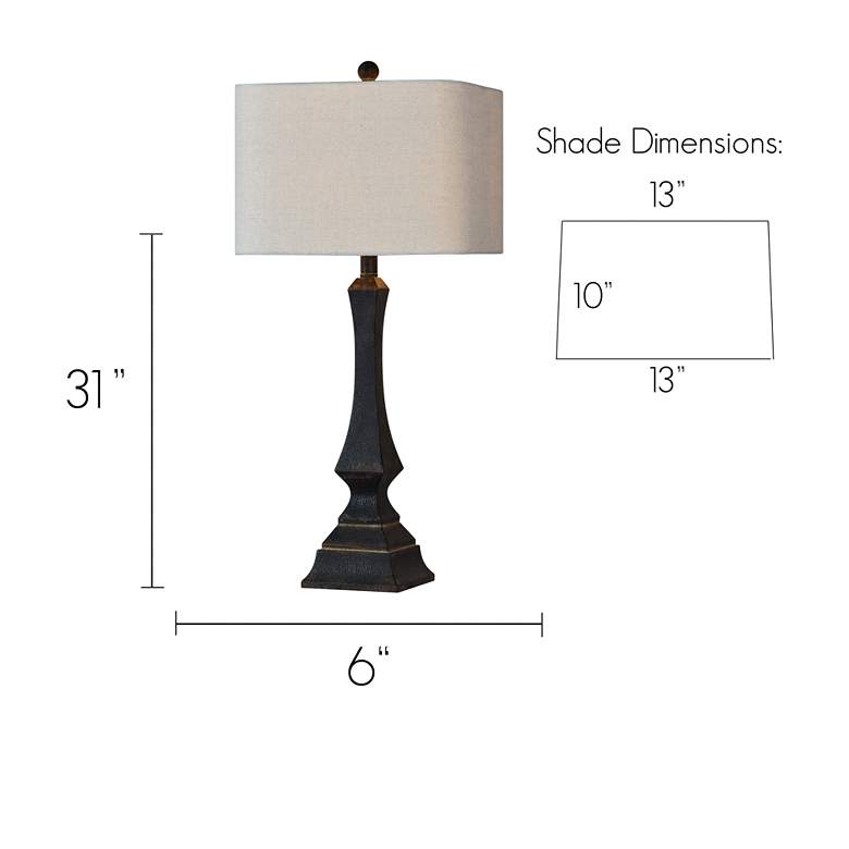 Image 4 Forty West Vincent 31" Traditional Distressed Black Lamps Set of 2 more views